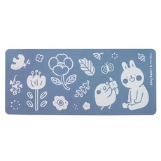 YENDAR 研達 懶散兔與啾先生超大滑鼠桌墊, 懶散兔與啾先生 藍色, 1個