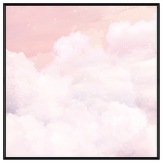 菠蘿選畫所 浪漫粉色雲朵掛畫 60 x 60cm - 居家裝飾藝術品, 黑色
