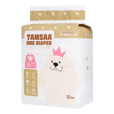 Tamsaa 寵物紙尿褲 母狗專用 XS - 強力SAP吸收體 柔軟舒適, 30片, 1包