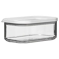 MEPAL MODULA 方形收納罐 425ml 白色, 可堆疊設計, 上蓋透明視窗, 適用於洗碗機, 1個