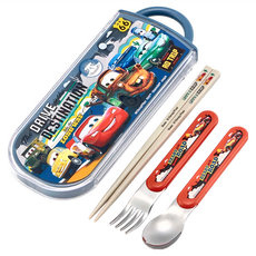 Skater 銀離子兒童餐具三件組, 湯匙 + 叉子 + 筷子, 多美車, 1組