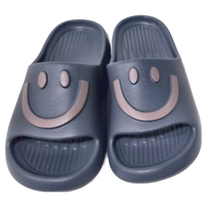 韓風設計款休閒微笑拖鞋 - 42/43 EVA材質 米白/粉紅/深灰/鵝黃/霧黑, 微笑深灰