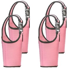 潛水布環保手提杯套 適用500-700CC飲料杯, 桃紅色, 4個