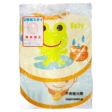 Richell 利其爾 日本製幼兒 100%純棉 超高吸水力, 綠色 + 黃色, 1件, 2件