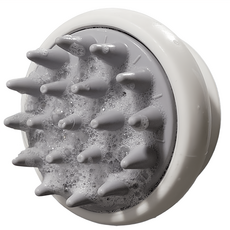 Kumal 黏貼式矽膠頭皮按摩洗髮梳, 1個, 灰白色