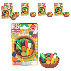 Iwako 造型橡皮擦 野菜籃 Set, 日本製造, 6組