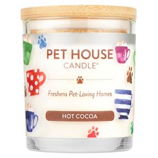 PET HOUSE 室內除臭寵物香氛蠟燭 - 熱可可, 100%全天然黃豆蠟, 255g, 1罐