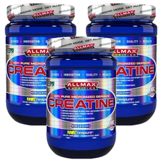 ALLMAX 100% 純微粉化德國肌酸粉末 14oz, 400g, 3罐