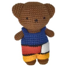 just dutch BORIS手工編織玩偶 5328062BO, 19cm, 蒙德里安 棕色, 1個