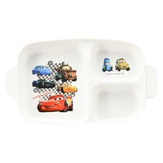 YAXELL DISNEY 銀離子塑膠深型三格餐盤 Cars 汽車總動員, 260 x 155 x 28mm, 1個