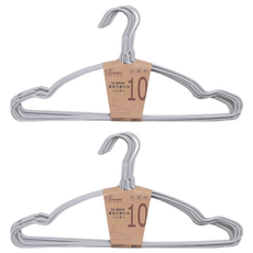 順崴 Shoenwei 圓弧凹肩浸塑衣架10入組, PE塑膠+高錳鋼金屬, 尺寸43.5x20.5cm, 顏色隨機, 20支