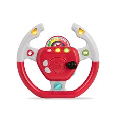 battat 遛遛公路方向盤，帶燈光和聲音, 遛遛公路方向盤 紅色 + 白色, 1個