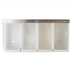 bargogo 巴果果 不鏽鋼水果置物盒 4格 BF-5-4, 白色 + 銀色, 1個