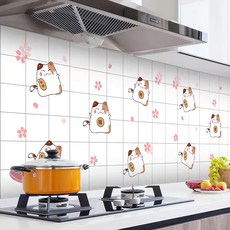 半島良品 炫染廚房防油貼磁磚貼 300 x 60cm 招財貓, 1個