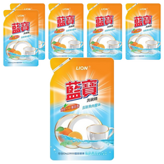 藍寶 洗碗精補充包, 清爽柑橘香, 去除魚肉腥味, 800g, 6包