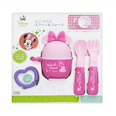 Disney 迪士尼 baby 造型叉匙組 日本製造 PP材質, 美妮造型, 攜帶式, 1組