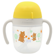DoubleHeart 貝親 MagMag Coron 嬰幼兒學習水杯, 黃色, 200ml, 1個