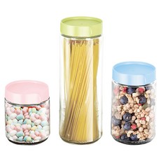 Delicious 咪兔 多功能玻璃儲物罐三件組,全透明設計,密封矽膠設計, 1組