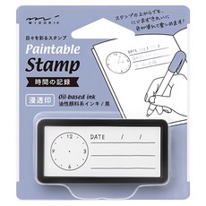 日本 MIDORI 手繪浸透印章 35511 S 時間記錄, 黑色, 1個