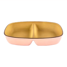 三義漆器店 樹脂分隔餐盤 深橢圓 20 x 13.5 x 3.5cm, 粉紅色, 1個