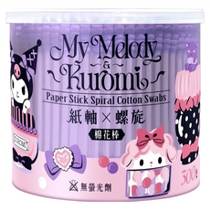 Sanrio 三麗鷗 美樂蒂&酷洛米 紫色螺旋紙軸棉花棒, 300入, 1件