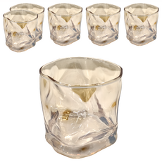 沐慕家居 不規則威士忌玻璃杯 260 ml, 6個