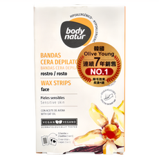 body natur 溫和蜜蠟除毛貼片 臉部 12片 敏感肌適用 快速便捷 持久展現自信美麗, 1盒