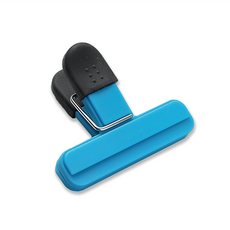 食物封口夾, 密封防潮, 寬大夾口, 內部雙層凹槽, 強力回彈, 防滑手柄, 橡膠材質, ABS材質, 藍色, 12個