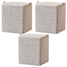 C479 衣物收納袋, 220L, 3個, 無紡布材質, 61 x 50 x 70cm, 灰白色