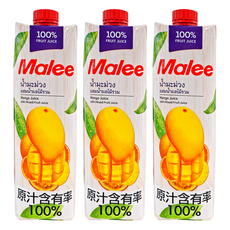 Malee 100% 芒果綜合果汁, 1L, 3瓶