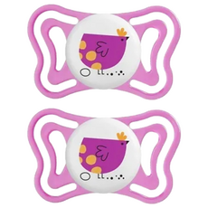 Chicco 舒適哺乳 輕量透氣安撫奶嘴, 16-36個月, 甜心粉, 2個