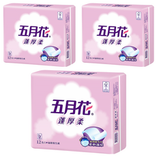五月花 蓬厚柔頂級抽取衛生紙 100張, 12包, 3袋
