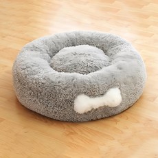 affetto 寵物甜甜圈靠墊, 灰色, 1個