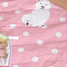Embrace 英柏絲 兒童幼兒園午睡 純棉睡墊, 波點白熊 粉色, 1件