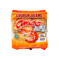 ALOHA KRUPUK UDANG AMIGO EXTRA CHILI 辣蝦餅 小, 500g, 1袋