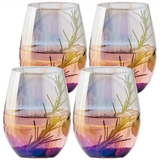 JIN GLASS 多彩耐熱玻璃無梗紅酒杯 Set, 570ml, 4個