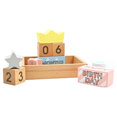 Ed.Inter 嬰幼兒積木玩具, 生日紀念, 圓潤邊角與大尺寸, 1組