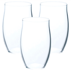 ADERIA 日本製強化弧形薄口杯 115 x 74mm 360m 360ml 3個, 透明