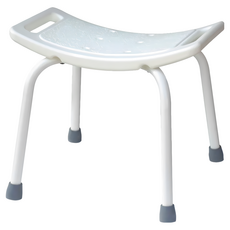 雙手萬能 浴室防滑舒適椅, 鋼管烤漆精製, 橡皮椅腳, 椅面鑽孔設計, 48 x 42.5 x 39.5cm, 61588B, 1個