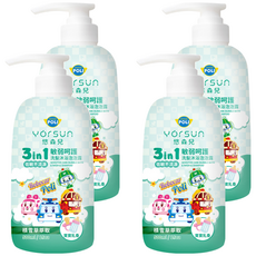 YOrSUn 悠森兒 Poli 波力 3in1洗髮沐浴泡泡露 敏弱呵護 寶寶乳香 低敏不流淚, 500ml, 4瓶