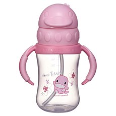 KU.KU Duckbill 酷咕鴨 PP寬口葫蘆奶瓶, 230ml, 食品級材質不含雙酚A, 學習吸管水杯, 1個, 顏色隨機