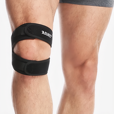 AOLIKES 奧力克斯 髕骨帶，OK布、EVA、萊卡材質, 適合腿圍35~48cm, 黑色, 1個