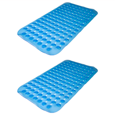 MIKA HOUSE 橘之屋 防滑浴室墊 2個, 藍色, 1組