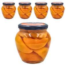 Piacelli 蜜桃玻璃罐頭 固形量 300公克, 560g, 5罐