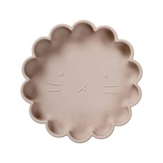 CUTOPIA 矽膠動物餐盤, 食品級矽膠, 安全無毒, 17.5 x 3cm, 派派獅 棕色, 1個