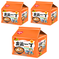 NISSIN 日清 出前一丁 北海道味噌豚骨湯麵 橘 Set 5包，濃郁豚骨湯底，粗身Q彈麵條, 15包