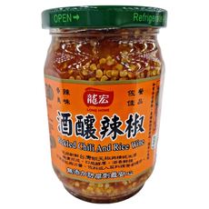 龍宏 酒釀辣椒, 台灣朝天椒與精純米酒, 無添加防腐劑, 360g, 3罐
