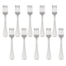 Willive 兒童兔子貓咪磨砂叉子, 銀, 單品, 10個