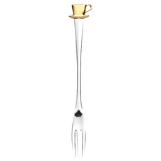 SALUS 佐藤金屬 茶杯柄 小叉子, 1支, 金色