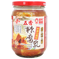譽方媽媽 五香辣腐乳, 非基因改造黃豆製成, 460g, 1罐